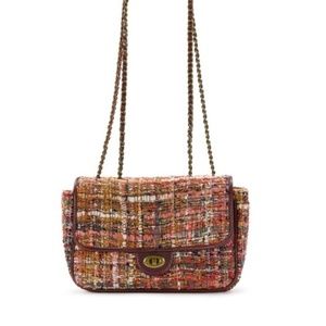 Patricia Nash Tweed Burgundy Chain Bag